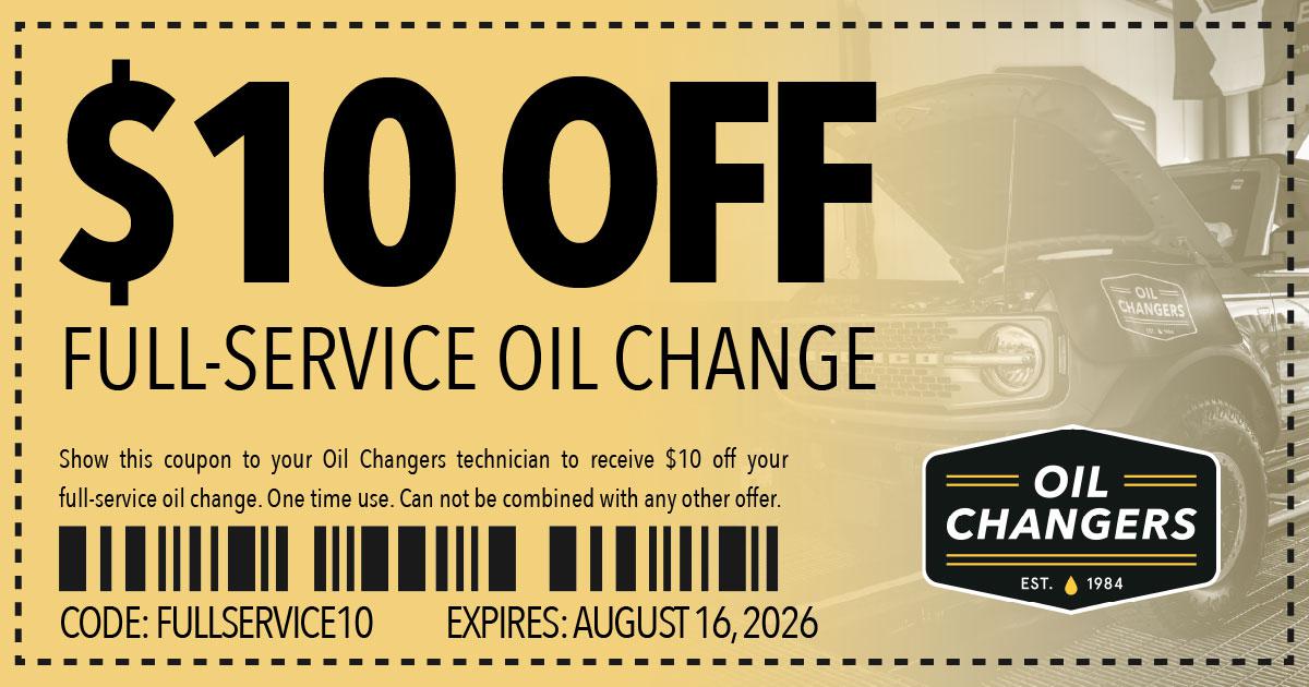 $10 Off Any Full Service Oil Change