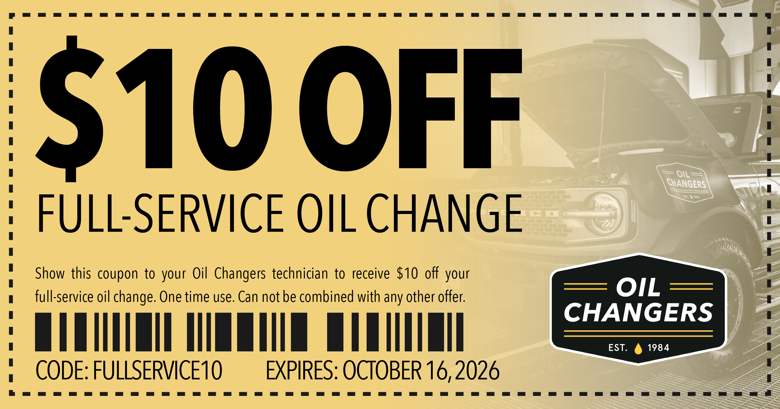 $10 Off Full Service Oil Change